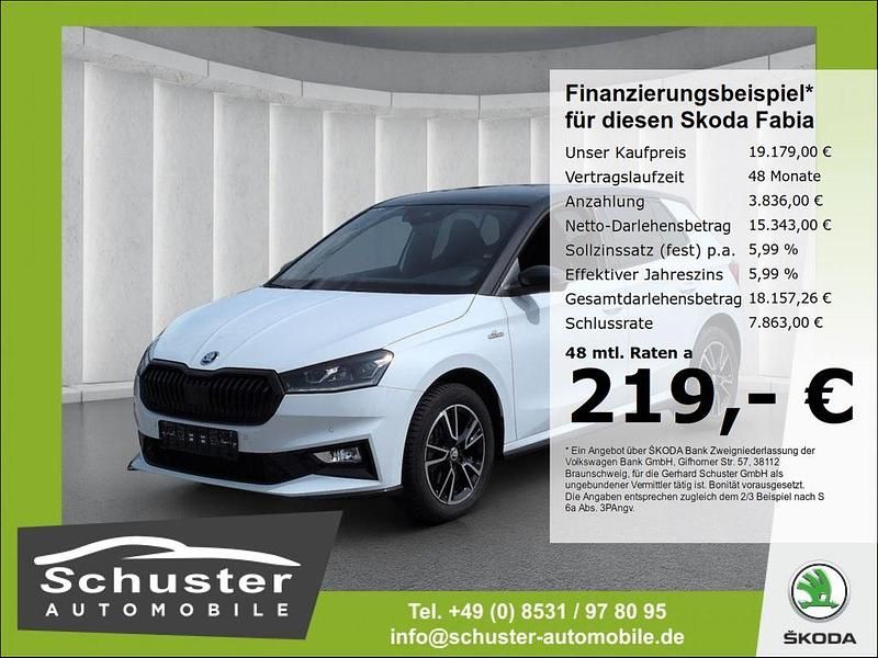 Weiss Gebraucht 2024 Skoda Fabia Monte Carlo Kleinwagen | 19.980 € (Fairer Preis) - Bild 1/4