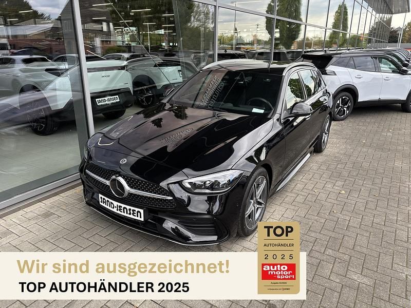 Obsidianschwarz metallic Gebraucht 2024 Mercedes C220 AMG Line Premium Kombi | 45.995 € (Teuer) - Bild 1/4