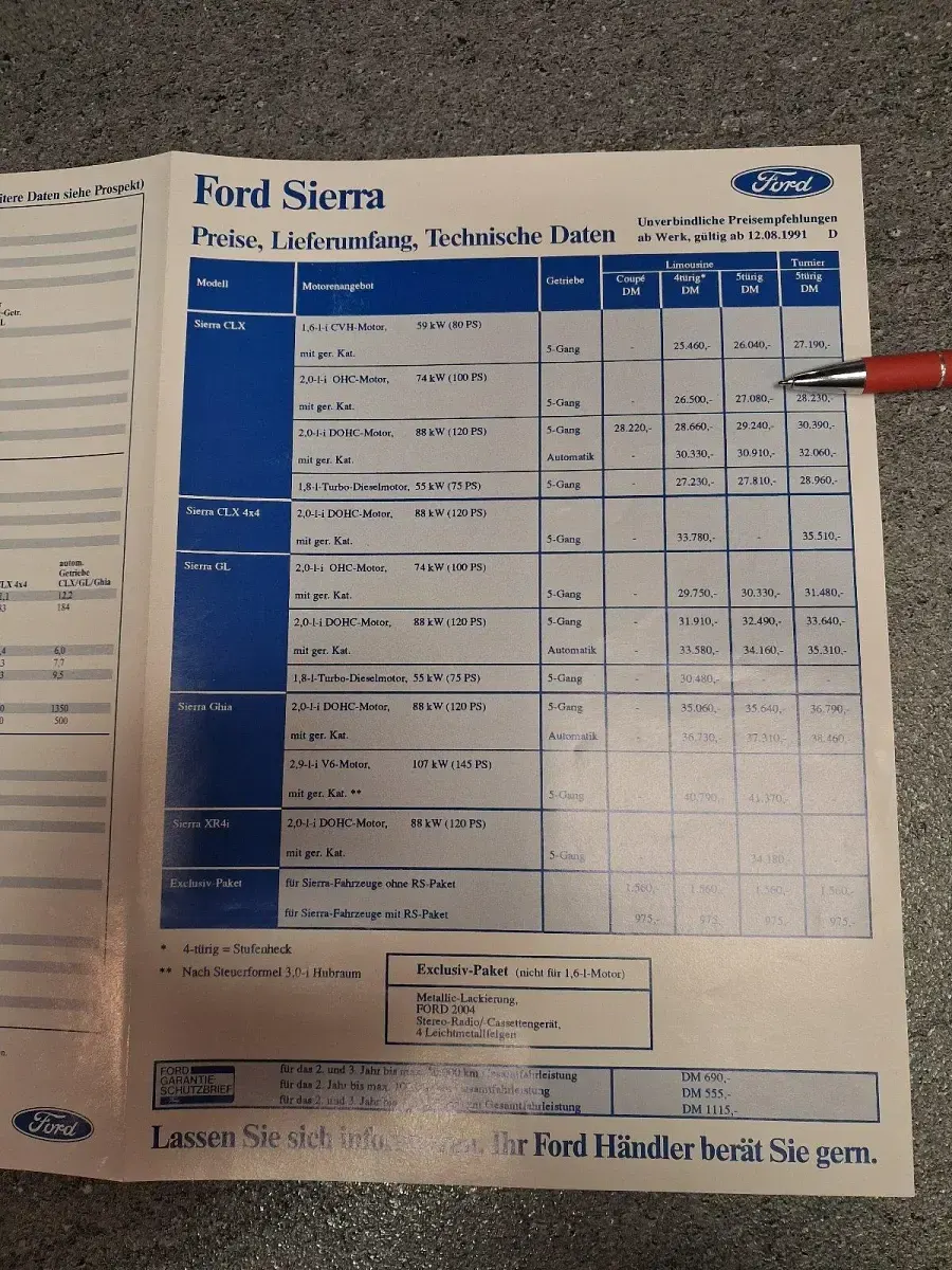 Occasion Ford Sierra 101 ch (74 kW) 1991 Bleue Berline