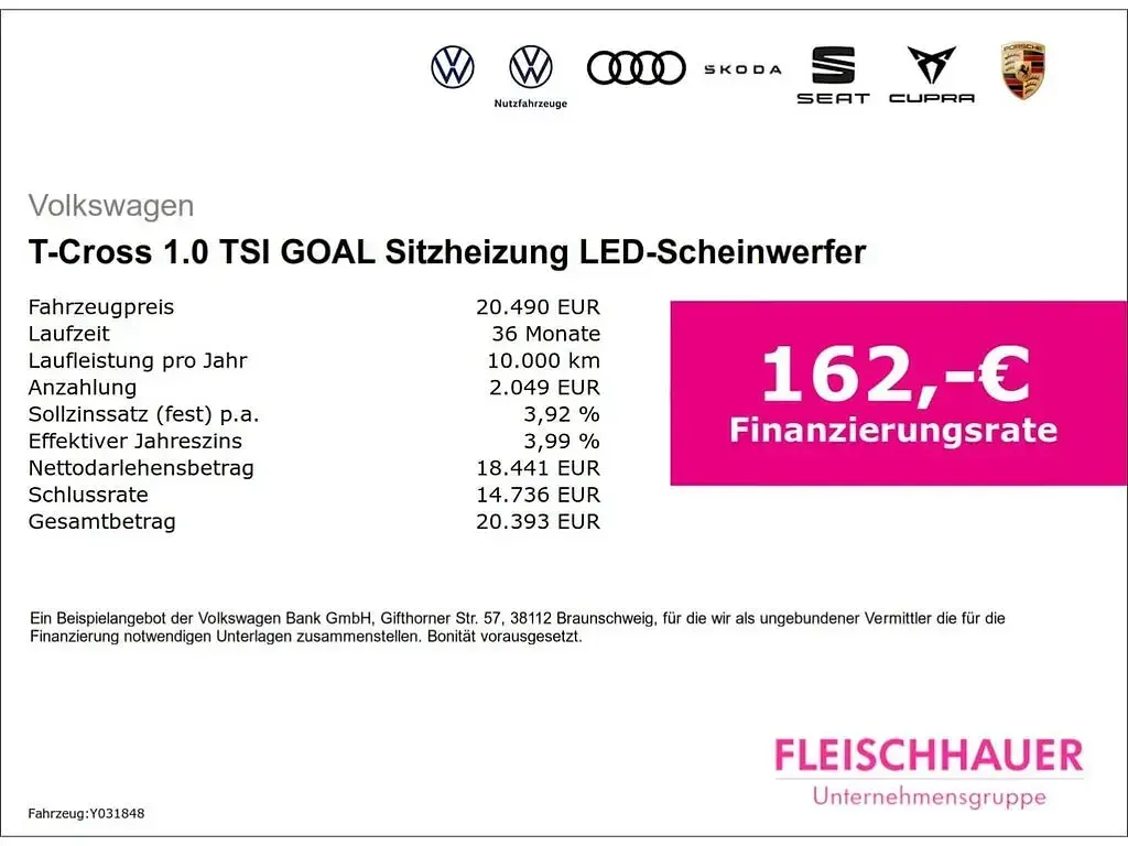 Gebraucht VW T-Cross Goal 95 PS (69 kW) 2025 Rot SUV