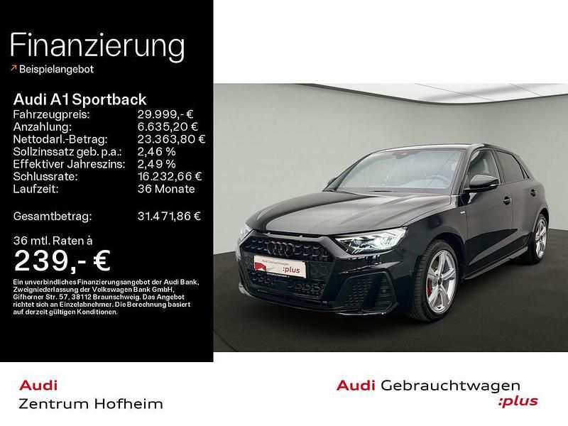 Mythosschwarz metallic Gebraucht 2024 Audi A1 Sportback S-Line Kleinwagen | 29.999 € (Fairer Preis) - Bild 1/4