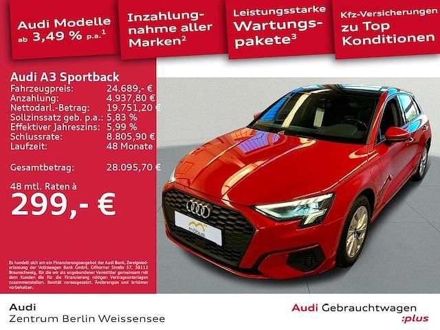 Tangorot metallic Gebraucht 2022 Audi A3 Sportback e-tron Ambiente Kleinwagen | 24.689 € (Fairer Preis) - Bild 1/4
