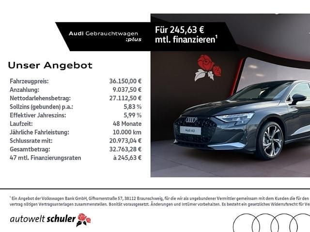 Manhattangrau metallic Gebraucht 2025 Audi A3 Advanced Plus | 35.550 € (Teuer) - Bild 1/4