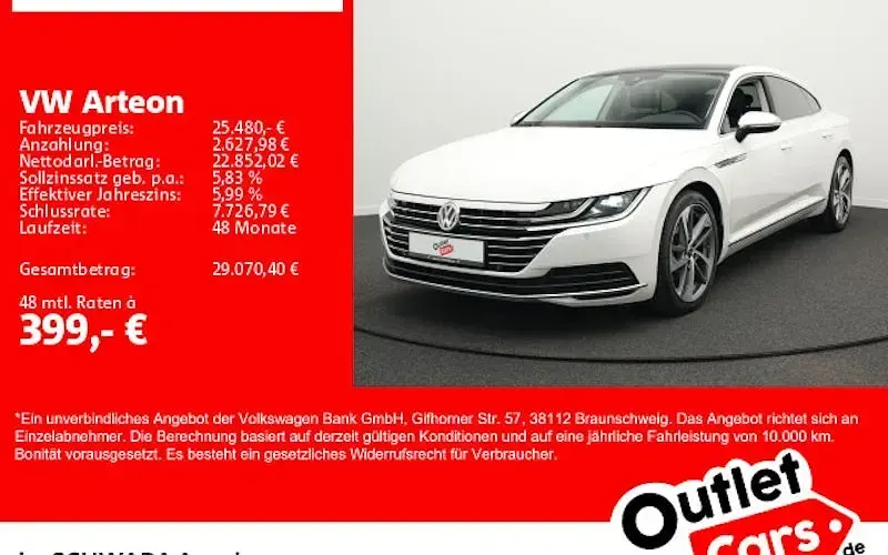 Gebraucht VW Arteon Elegance 190 PS (139 kW) 2018 Weiß Kleinwagen