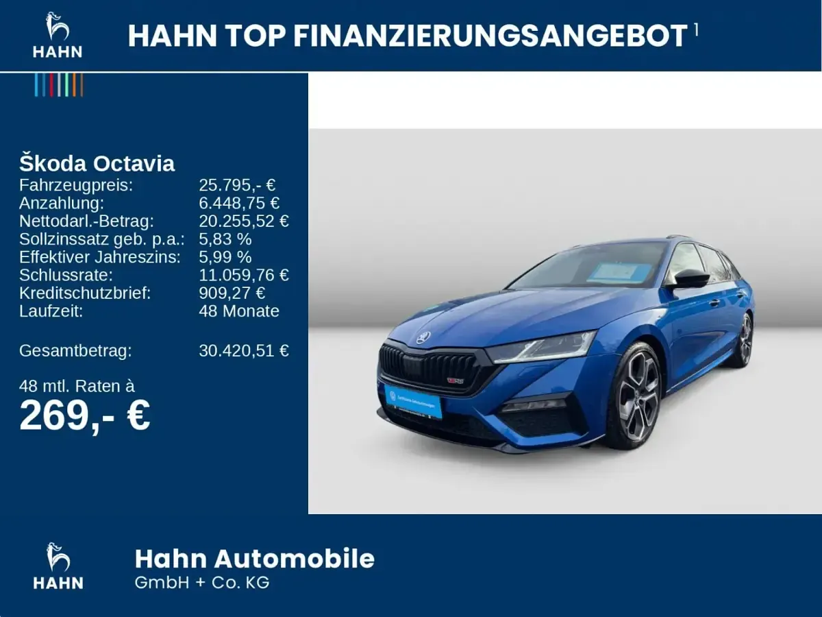 Gebraucht Skoda Octavia RS 200 PS (147 kW) 2023 Blau Kombi