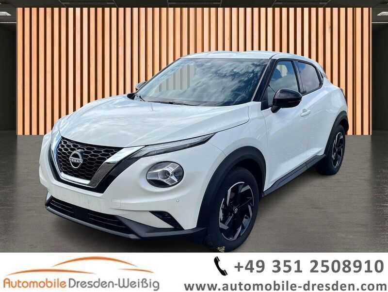 Weiß pearl white (metallic) Gebraucht 2024 Nissan Juke N-Connecta SUV | 18.980 € (Guter Preis) - Bild 1/3