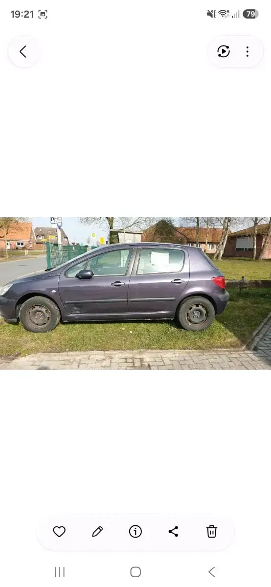 Gebraucht Peugeot 307 109 PS (80 kW) 2002 Violet Kleinwagen