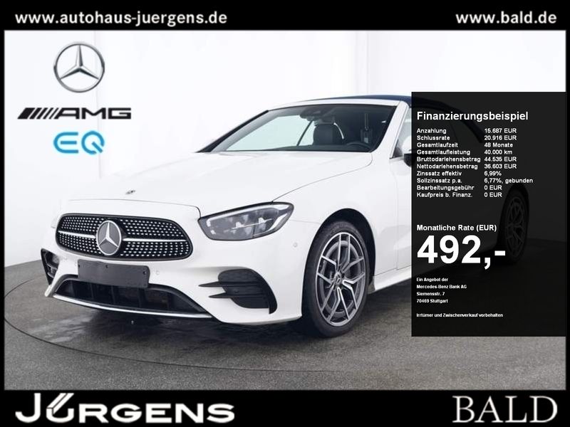 Weiss unilack polarweiss Gebraucht 2023 Mercedes E300 AMG Cabrio | 53.790 € (Superpreis) - Bild 1/4