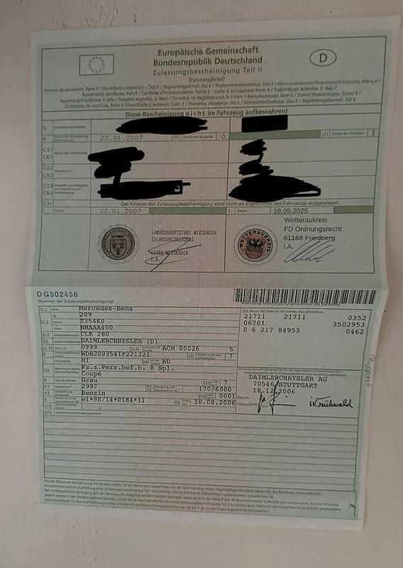 Grau Gebraucht 2007 Mercedes CLK280 Elegance Coupé | 11.999 € (Teuer) - Bild 1/2