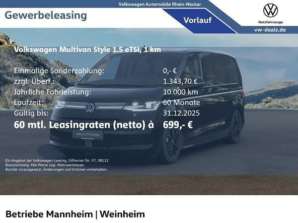 Schwarz (deep black perleffekt) Neu 2025 VW Multivan Style Van | 97.903 € - Bild 1/4
