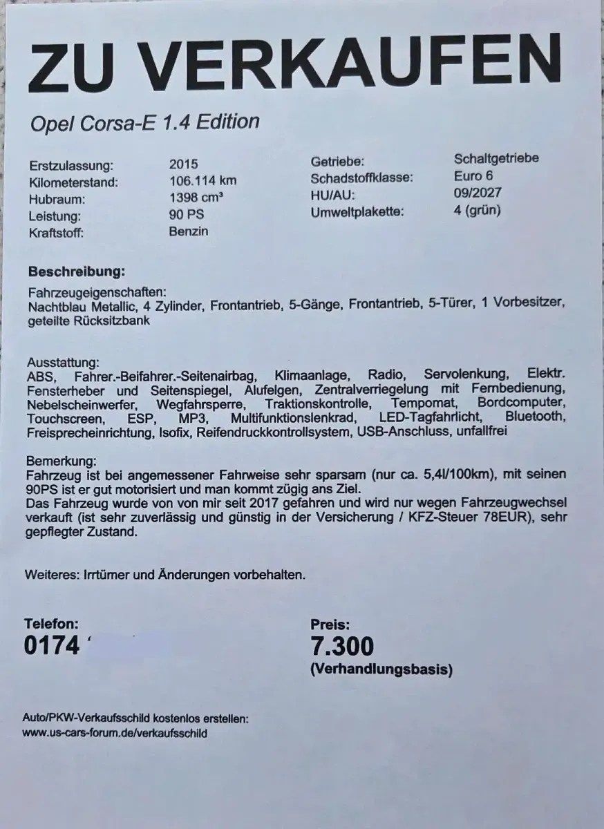Gebraucht Opel Corsa Edition 90 PS (66 kW) 2015 Blau Kleinwagen