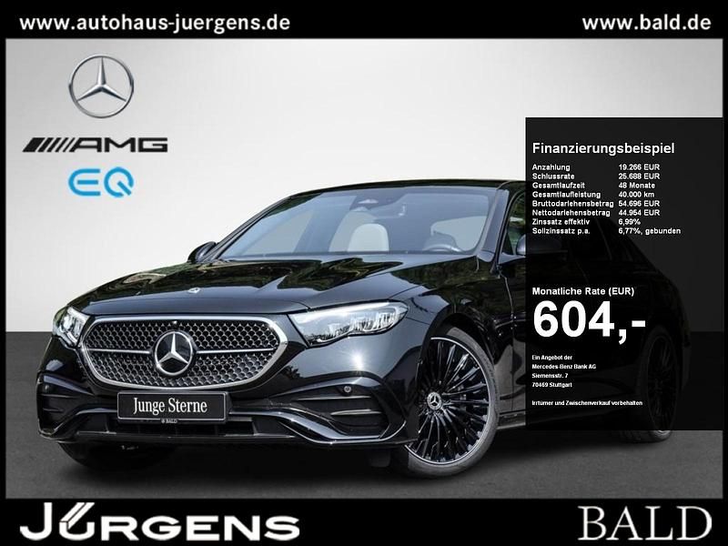 Obsidianschwarz metallic Gebraucht 2024 Mercedes E200 AMG Limousine | 62.880 € - Bild 1/4