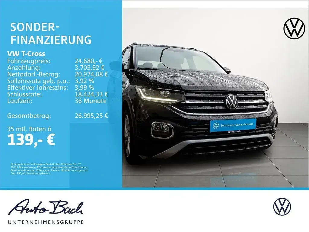 Używany VW T-Cross Move 150 KM (110 kW) 2023 Czarny SUV
