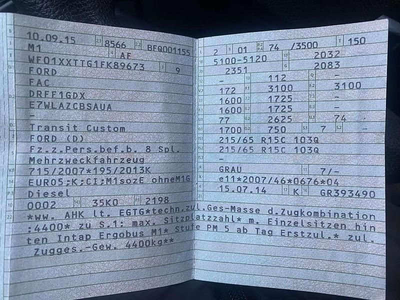 Gebraucht Ford Transit Custom Basis 131 PS (96 kW) 2015 Grau Van / Kleinbus