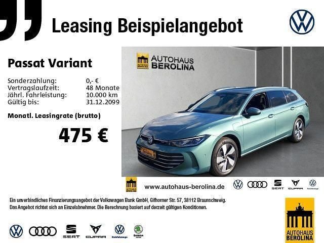 Maripositgrün metallic Neu 2025 VW Passat Business Kombi | 40.950 € (Superpreis) - Bild 1/4