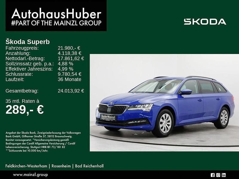 Gebraucht Skoda Superb Active 150 PS (110 kW) 2022 Energyblau Kombi