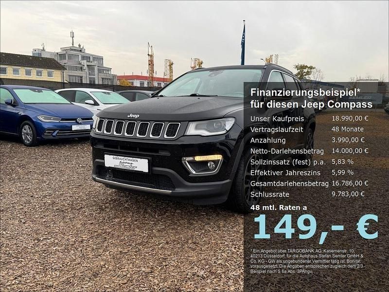 Schwarz Gebraucht 2019 Jeep Compass Limited SUV | 18.990 € (Fairer Preis) - Bild 1/4