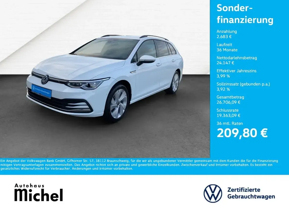 Usata VW Golf VIII Style 190 CV (139 kW) 2023 Bianco Station wagon