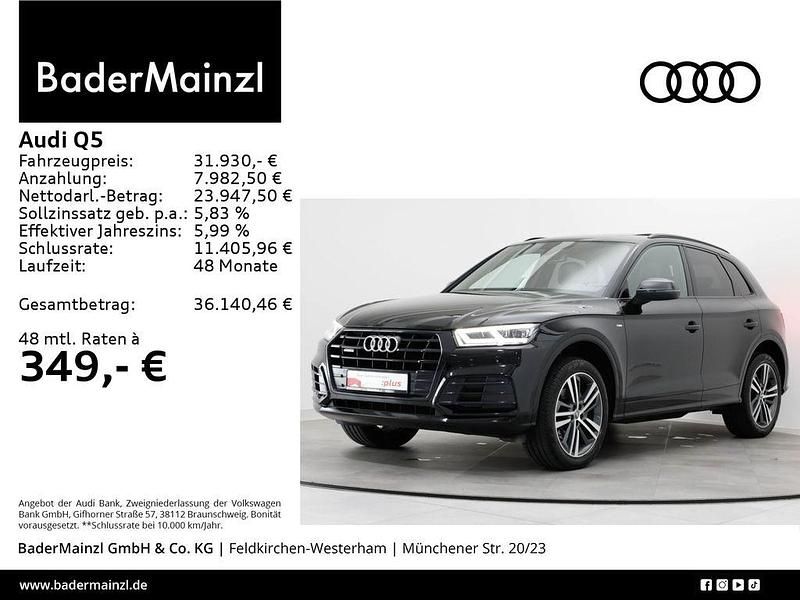 Mythosschwarz metallic (metallic) Gebraucht 2019 Audi Q5 S-Line SUV | 31.930 € (Fairer Preis) - Bild 1/3