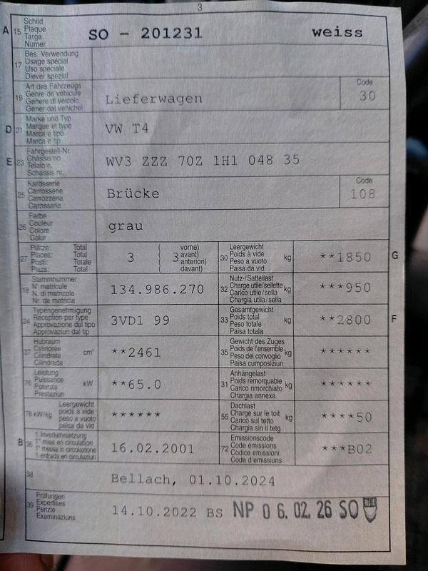 Gebraucht VW T4 88 PS (64 kW) 2001 Blau Van