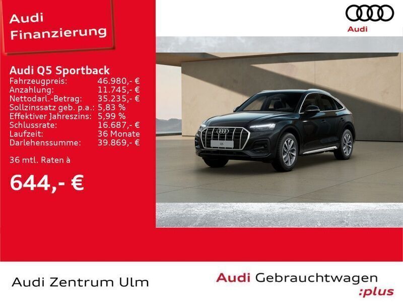 Mythosschwarz metallic Gebraucht 2024 Audi Q5 Sportback Advanced Plus SUV | 46.980 € (Fairer Preis) - Bild 1/4
