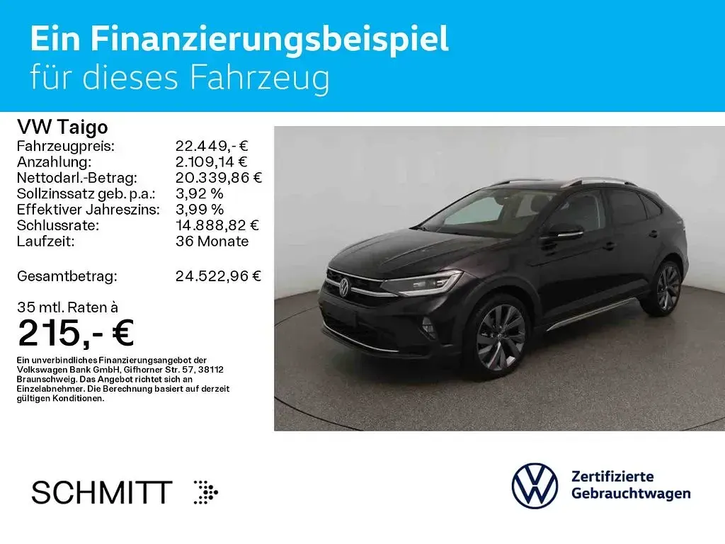 Gebraucht VW Taigo Style 150 PS (110 kW) 2022 Deep black perleffekt SUV