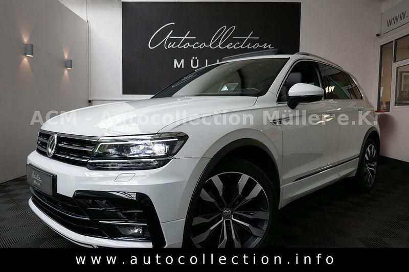 Pure white Gebraucht 2018 VW Tiguan R-line SUV | 28.497 € (Fairer Preis) - Bild 1/4