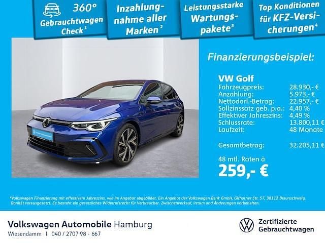 L9 lapiz blue metallic (metallic) Gebraucht 2022 VW Golf VIII R-line Limousine | 28.930 € (Guter Preis) - Bild 1/3