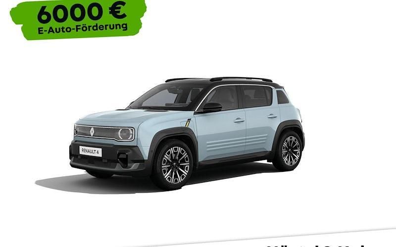 Neu Renault 4 E-Tech Iconic 110 kW (150 PS) 2025 Kumulusblau mit schwarzem dach (blau) SUV