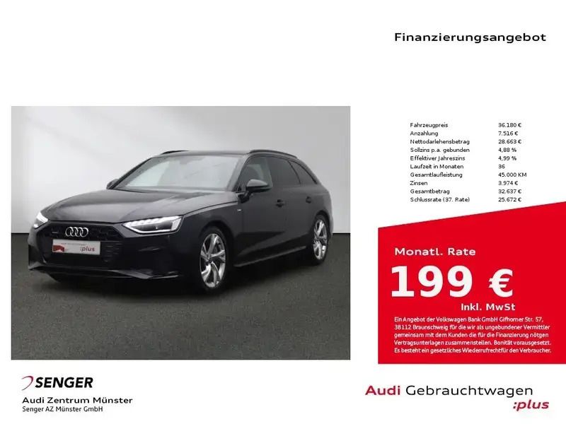 Schwarz Gebraucht 2022 Audi A4 S-Line Kombi | 36.180 € (Superpreis) - Bild 1/1