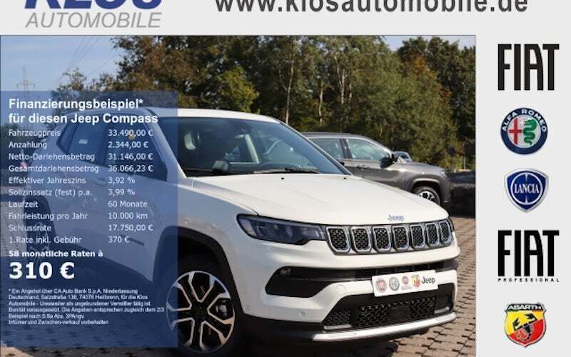 Weiß Neu 2024 Jeep Compass Altitude SUV | 33.490 € (Guter Preis) - Bild 1/4