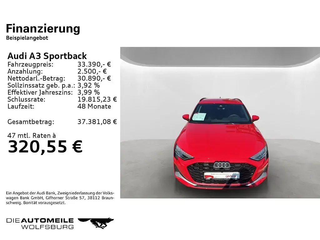 Gebraucht Audi A3 Advanced 204 PS (150 kW) 2025 Progressivrot metallic Limousine