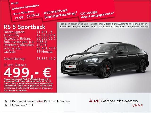 Mythosschwarz metallic Gebraucht 2022 Audi RS5 Sportback Ambiente Limousine | 71.431 € (Etwas zu teuer) - Bild 1/2