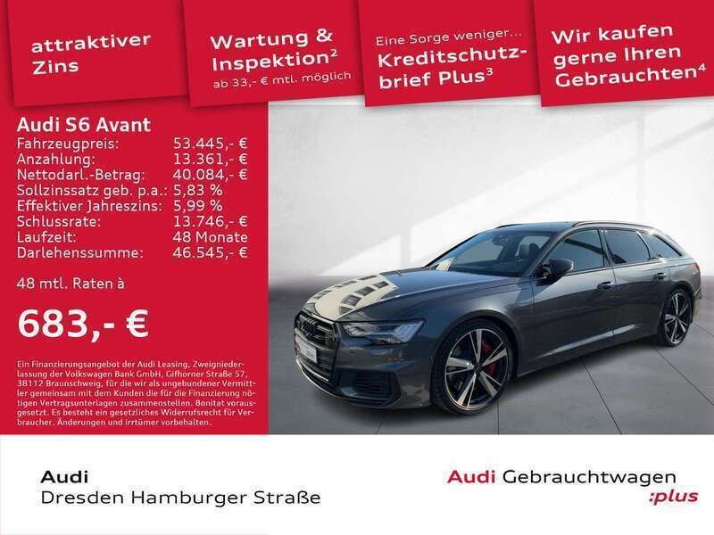 Daytonagrau perleffekt Gebraucht 2022 Audi S6 Ambiente Kombi | 54.890 € (Fairer Preis) - Bild 1/3