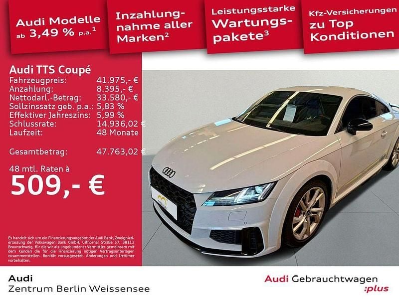 Gletscherweiß metallic Gebraucht 2021 Audi TTS Competition Coupé | 41.975 € (Fairer Preis) - Bild 1/4