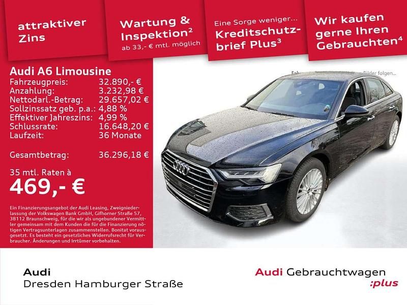 Brillantschwarz Gebraucht 2020 Audi A6 Ambiente Limousine | 32.890 € (Guter Preis) - Bild 1/3