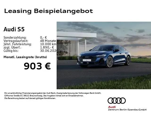 Neu Audi S5 367 PS (269 kW) 2026 Blau Limousine