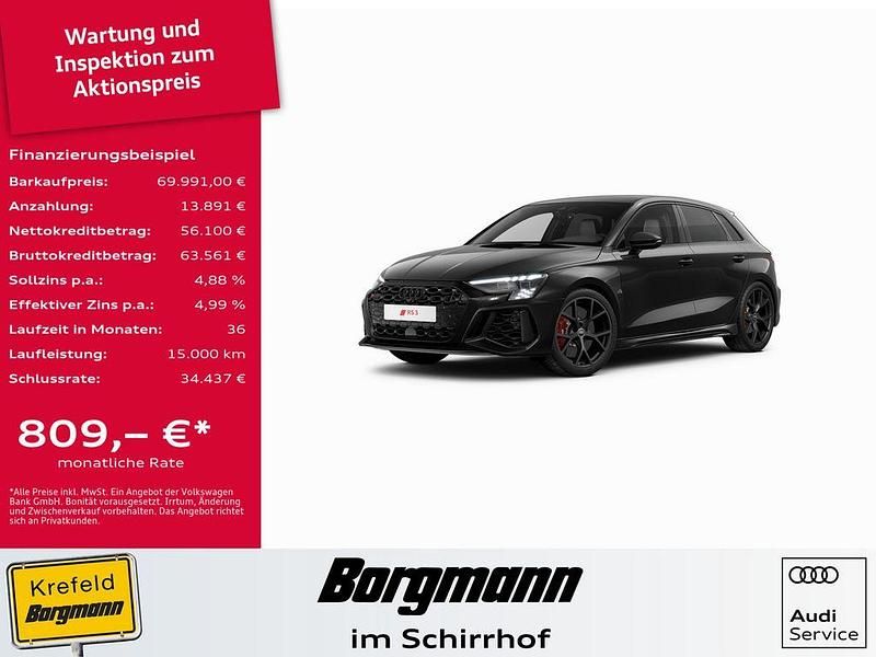 Schwarz / mythosschwarz Gebraucht 2024 Audi RS3 Sportback Exclusive Kleinwagen | 69.991 € - Bild 1/4