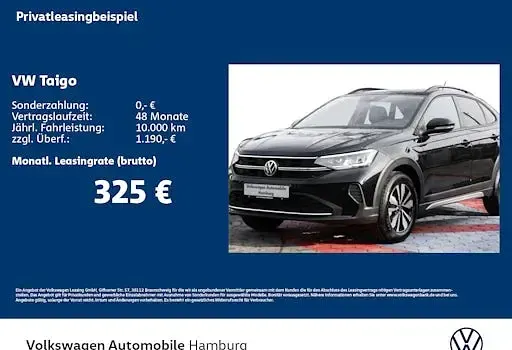 Neu VW Taigo Life 116 PS (85 kW) 2025 Schwarz SUV