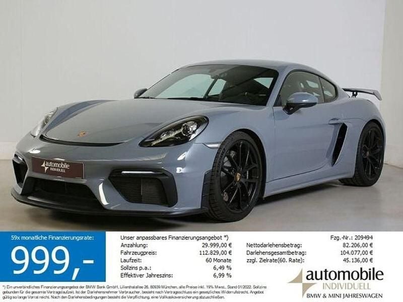 Arktikgrau Gebraucht 2023 Porsche Cayman GT4 Coupé | 112.819 € (Superpreis) - Bild 1/4