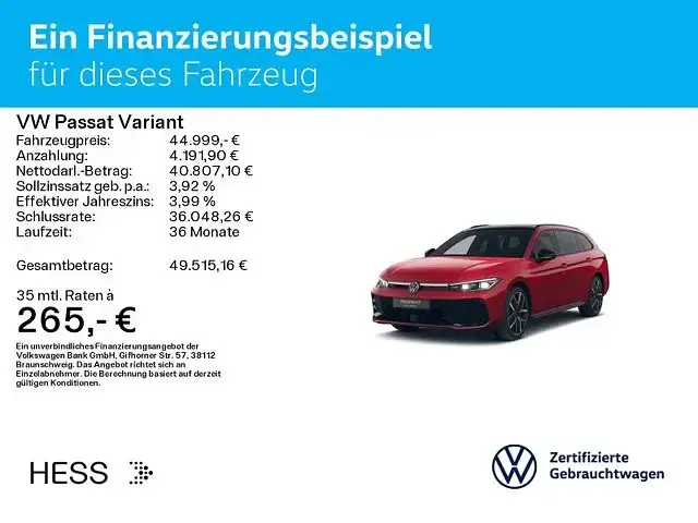 Gebraucht VW Passat R-line 272 PS (200 kW) 2025 Chilirot metallic/grenadillsch Kombi