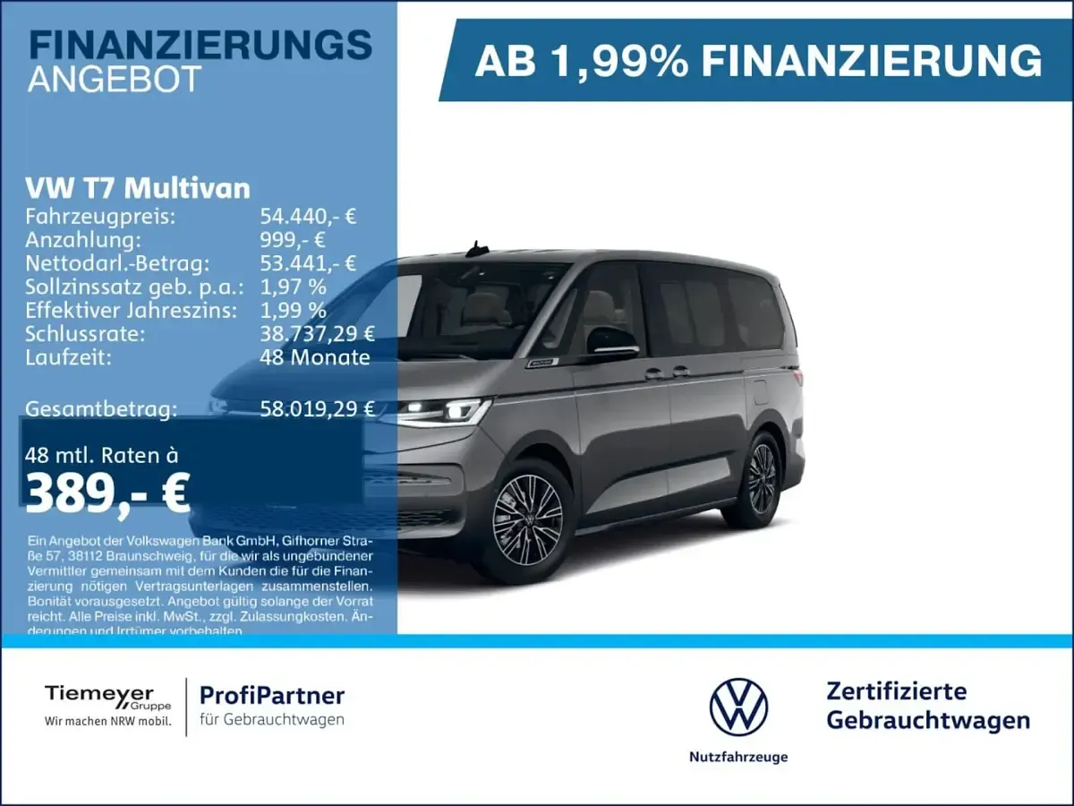 Usata VW Multivan Style 150 CV (110 kW) 2025 Grigio Monovolume