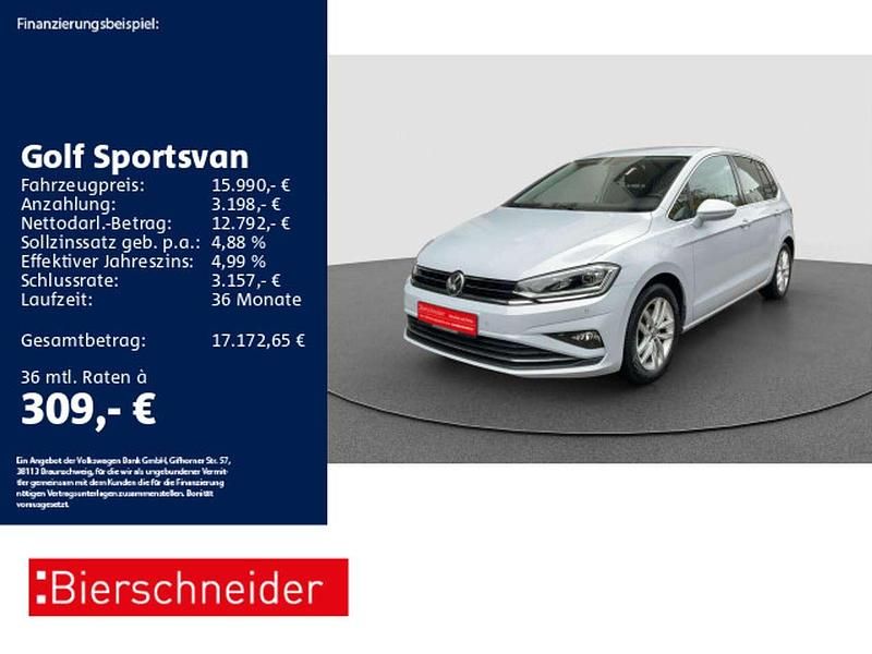 Silber Gebraucht 2018 VW Golf Sportsvan Highline Van / Kleinbus | 15.990 € (Fairer Preis) - Bild 1/3