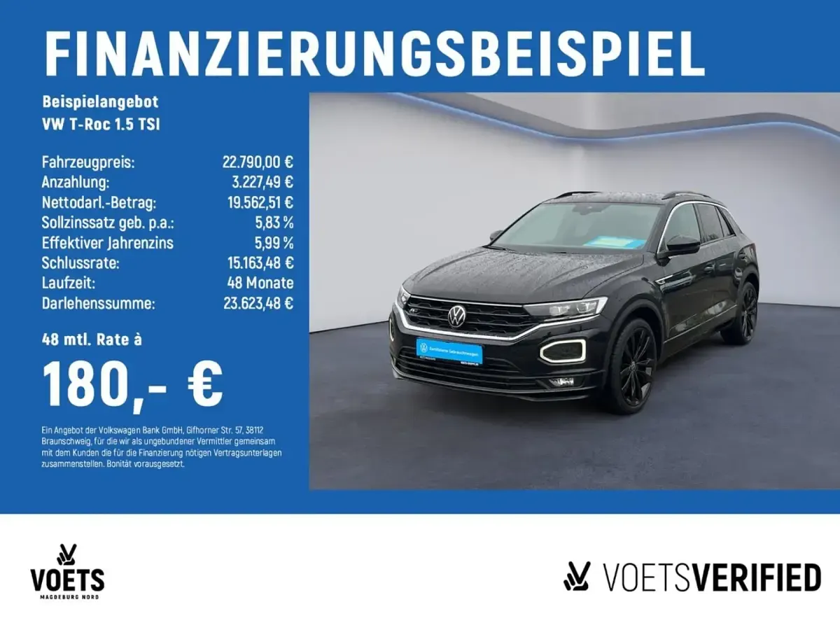 Gebraucht VW T-Roc R-line 150 PS (110 kW) 2021 Schwarz SUV