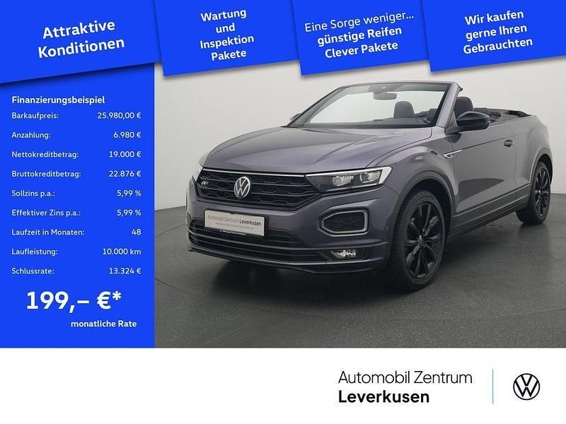 Schwarz / rauchgrau (metallic) Gebraucht 2021 VW T-Roc Cabriolet R-line Cabrio | 25.980 € (Fairer Preis) - Bild 1/4