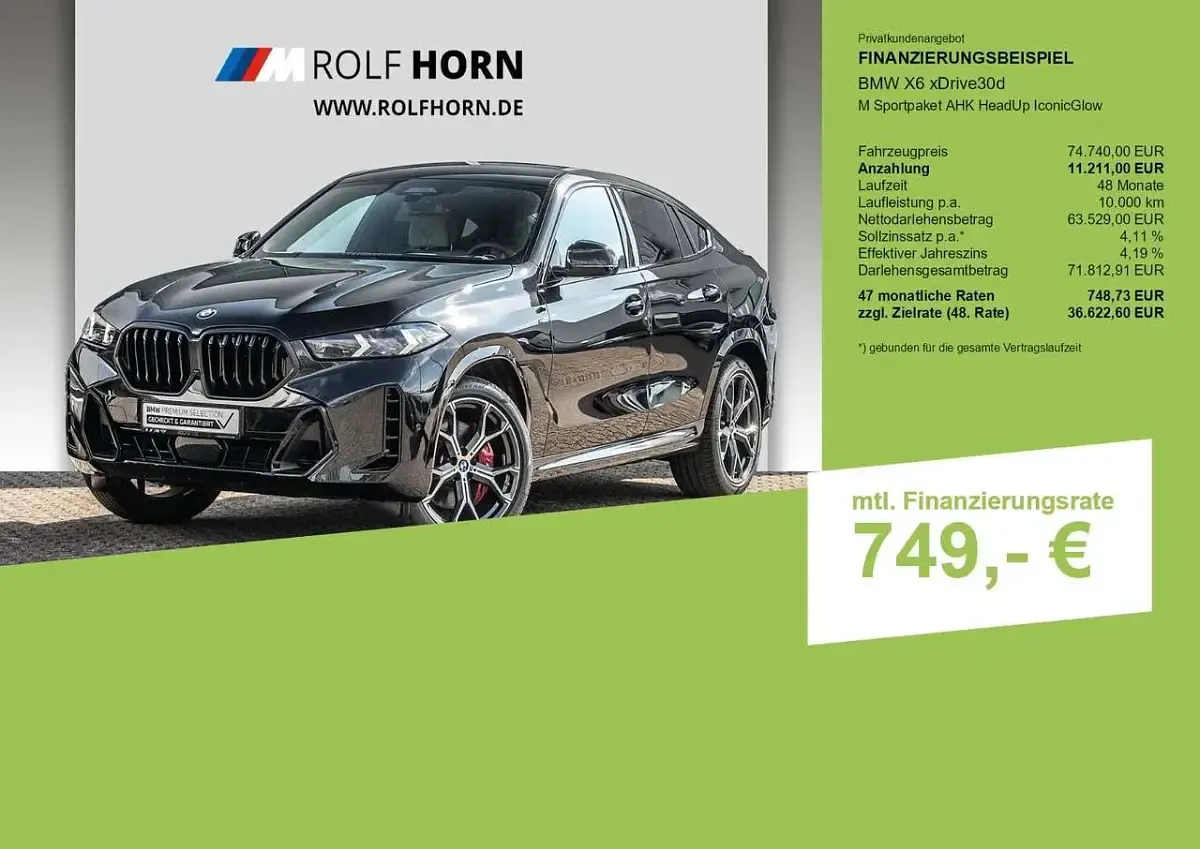 Gebraucht BMW X6 M Sport 298 PS (219 kW) 2025 Black sapphire SUV