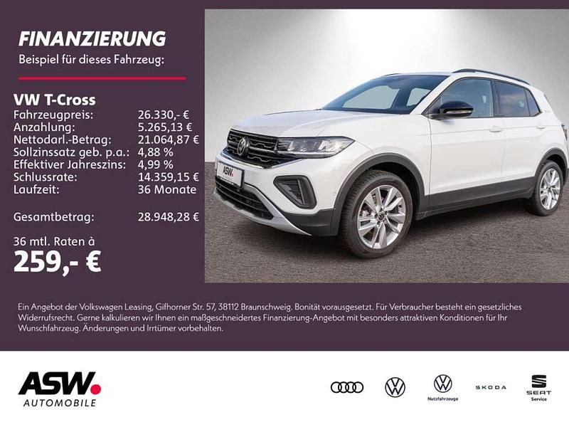 Pure white Gebraucht 2025 VW T-Cross Goal SUV | 26.330 € (Guter Preis) - Bild 1/4