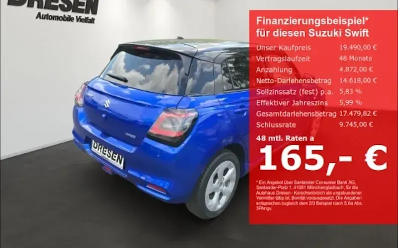 Neu Suzuki Swift Comfort 81 PS (59 kW) 2026 Blau Kleinwagen
