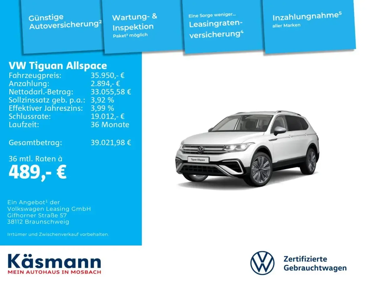 Usata VW Tiguan Allspace Elegance 200 CV (147 kW) 2023 Bianco SUV