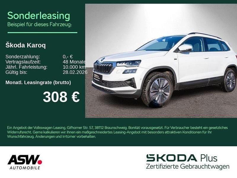 Gebraucht Skoda Karoq Tour 150 PS (110 kW) 2025 Moonweiss metallic SUV